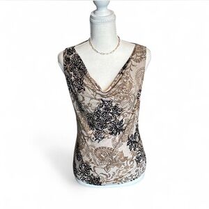 BCX paisley halter sequin top